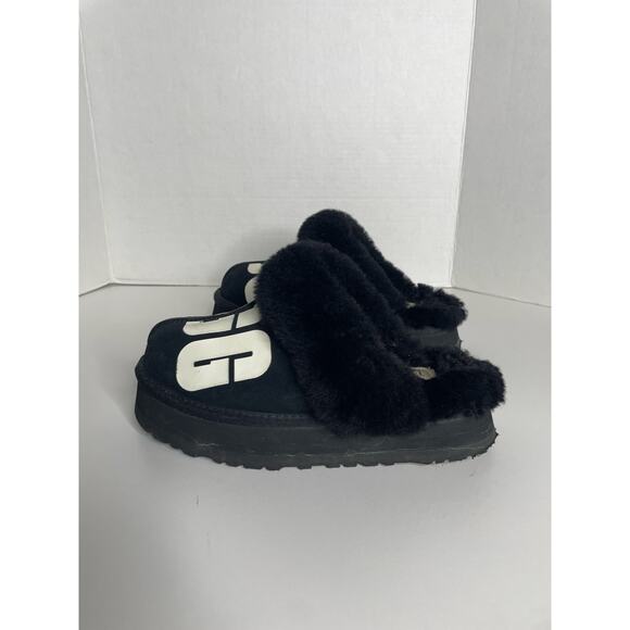 UGG Platform Slip on Slipper Mules Black Disquette Chopd Womens 6 - Picture 4 of 8
